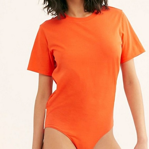 FREE PEOPLE-Bodysuit Tangerine M - Picture 2 of 12